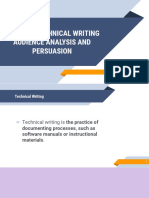 Types of Technical Writing Audience Analysis and Persuasion