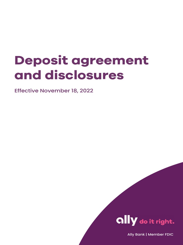 Ally Bank Deposit Agreement PDF