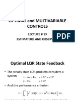 Lec13 - OPTIMAL and MULTIVARIABLE CONTROLS
