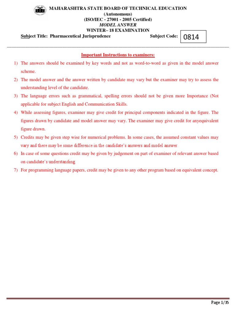 0814 Model Answer Paper Winter 2018 | PDF