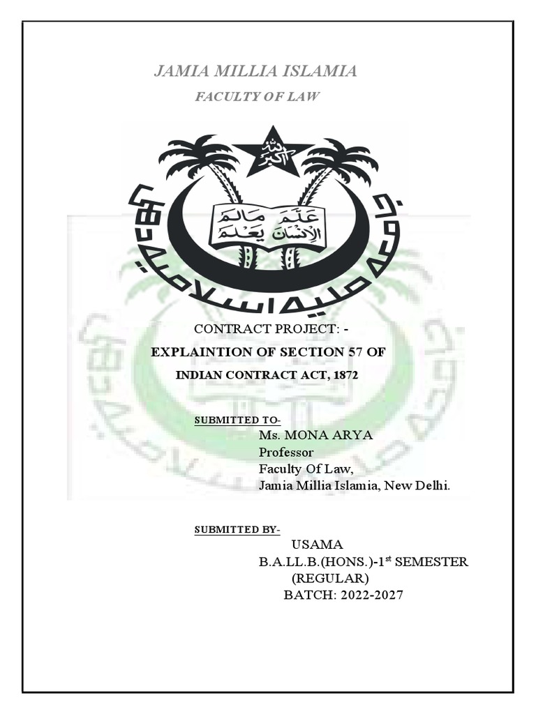 Section 57 Explained: Indian Contract Act | PDF | Arbitration | Legal ...