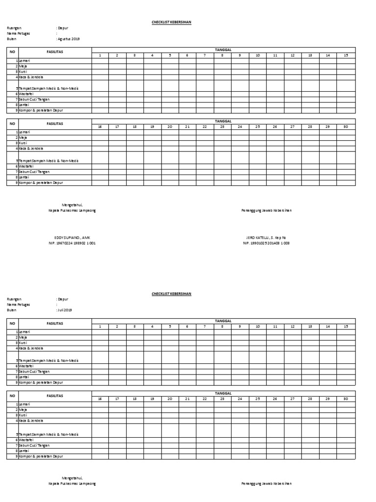 8 5 1 1 checklist dapur pdf