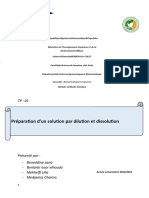 Préparation D'un Solution Par Dilution Et Dissolution: Spécialité:Biotechnologiemicrobienne