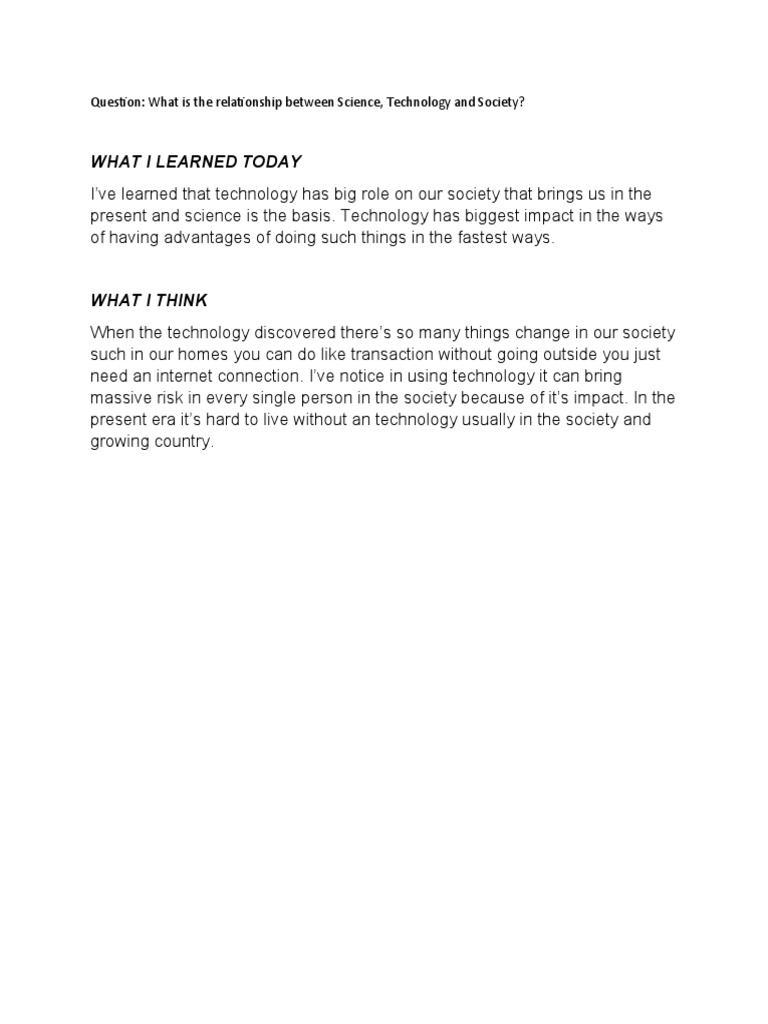 Impact of Technology on Society | PDF