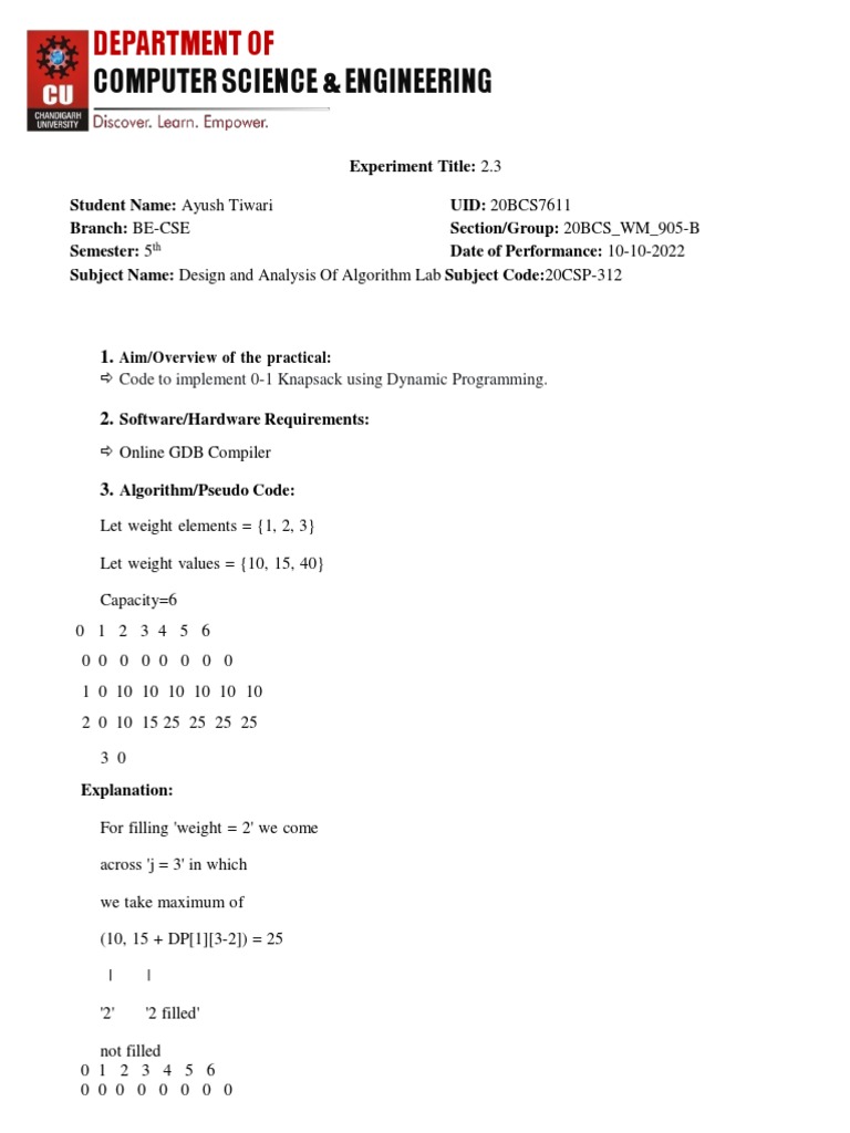 20BCS7611 - Ayush Tiwari 2.3 | PDF