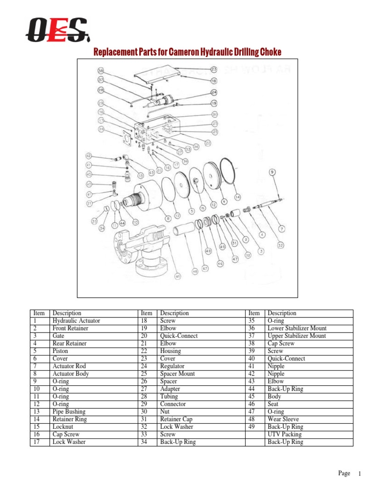 Cameron Hyd Drilling Choke PDF Tools Machines
