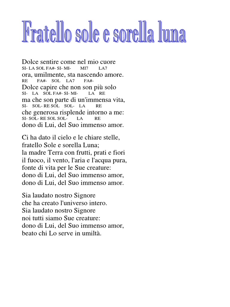 Fratello Sole Sorella Luna | PDF
