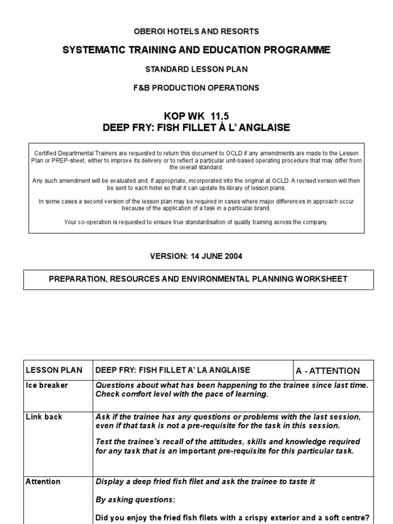 KOP WK 11.5 Deep FryFish Fillets A L'anglaise PDF Bread Crumbs