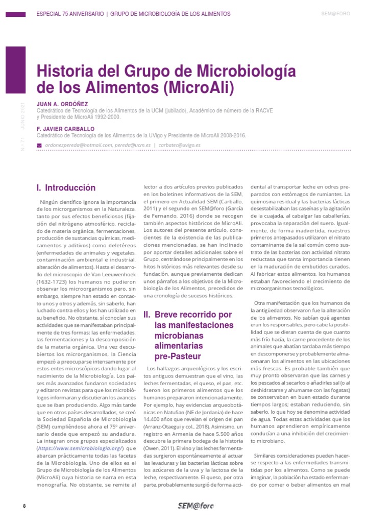 Historia de Microbiología de Los Alimentos | PDF