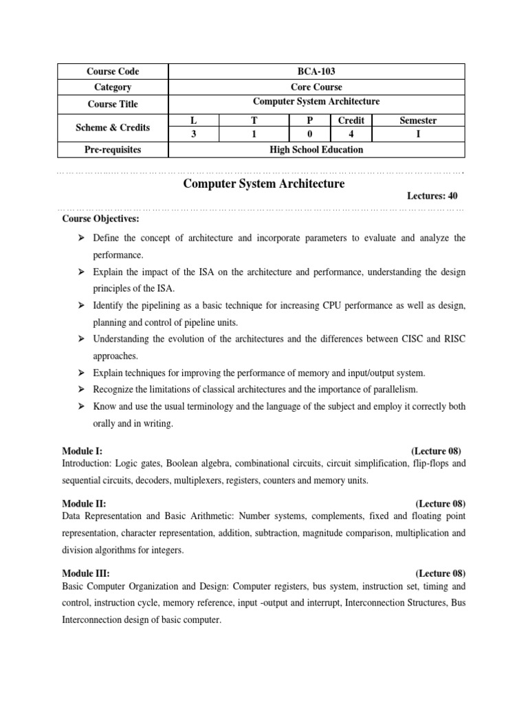Computer System Architecture | PDF | Input/Output | Central Processing Unit