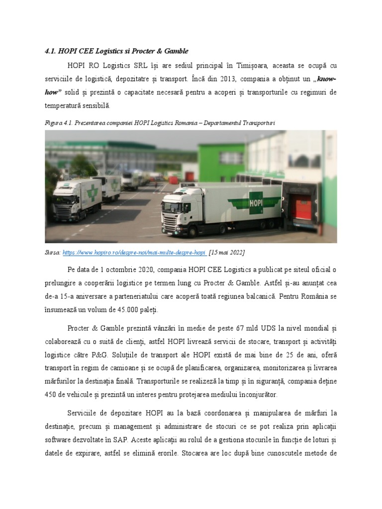 HOPI CEE Logistics Si Procter & Gamble | PDF