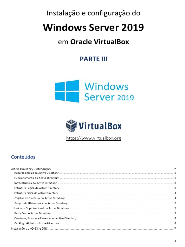 02 Windows Server 2019 | PDF | Diretório ativo | Redes de computadores