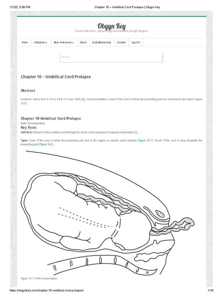Umbilical Cord Prolapse Obgyn Key PDF