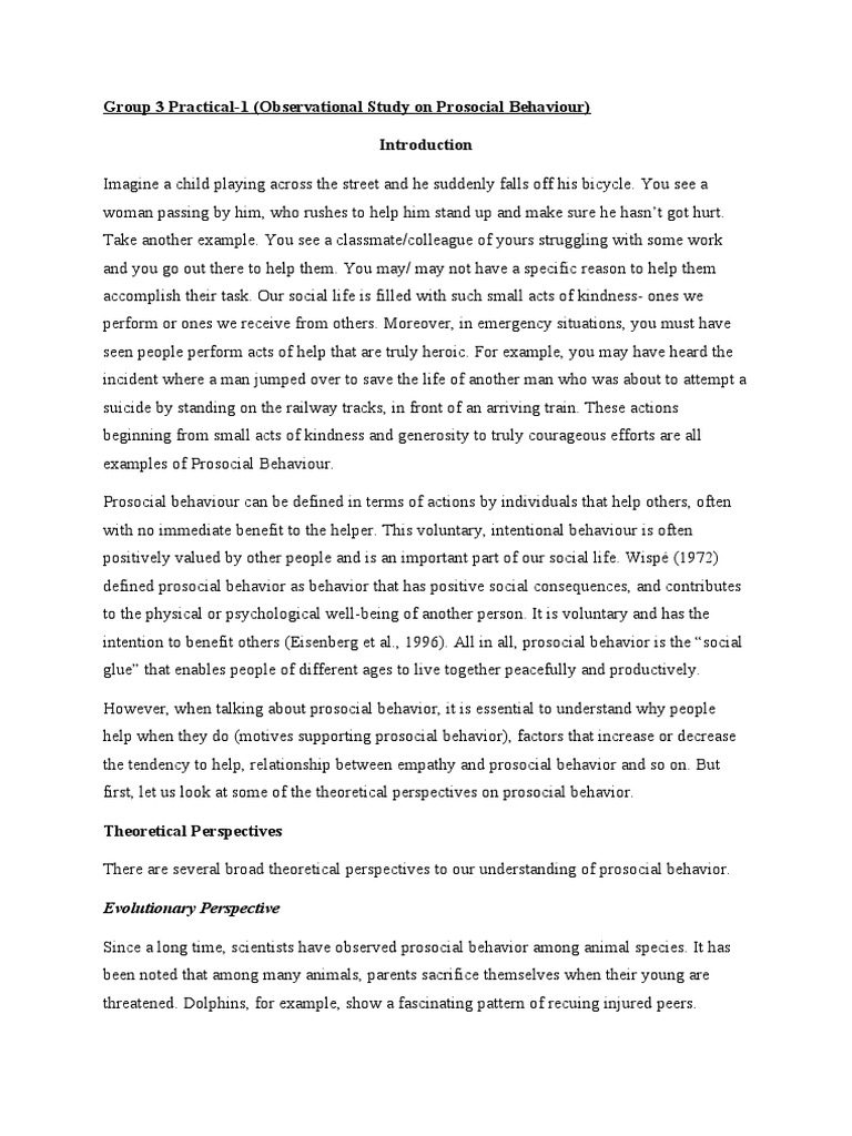 Prosocial Behaviour | PDF