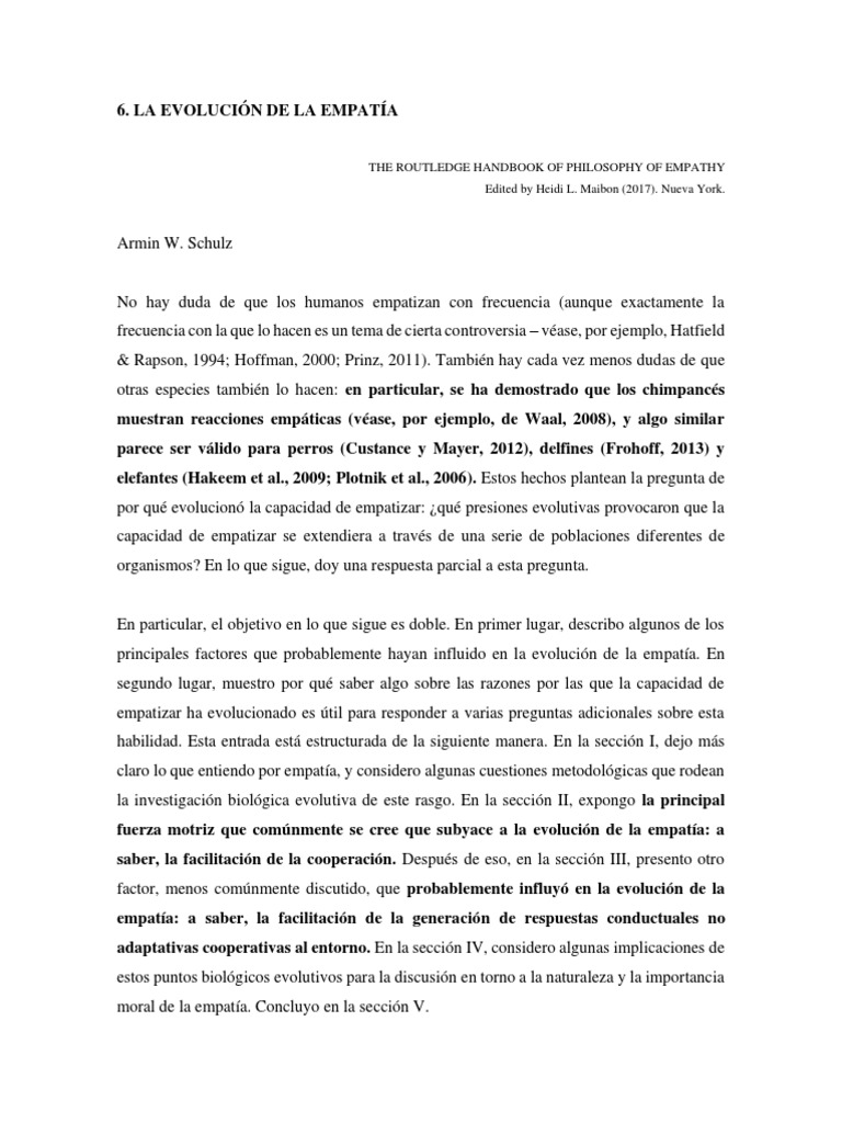 La Evolución de La Empatía | PDF | Las emociones | Empatía