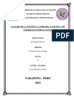 Informe de Economía - Política Cambiaria y de Comercio