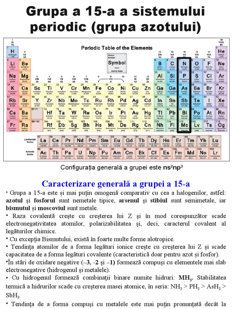 Curs 4. Azotul Si Fosforul | PDF