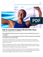Här Är Svenska Truppen Till Sim-EM I Rom - SVT Sport