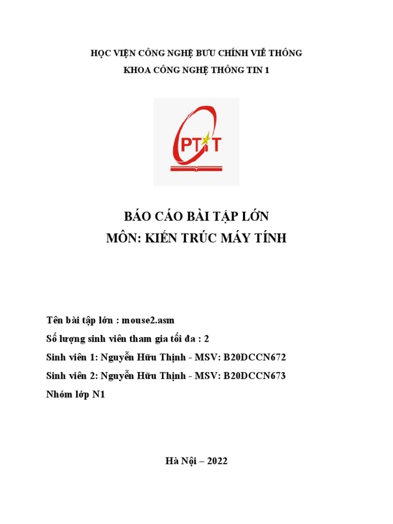 bài tập lớn KTMT | PDF