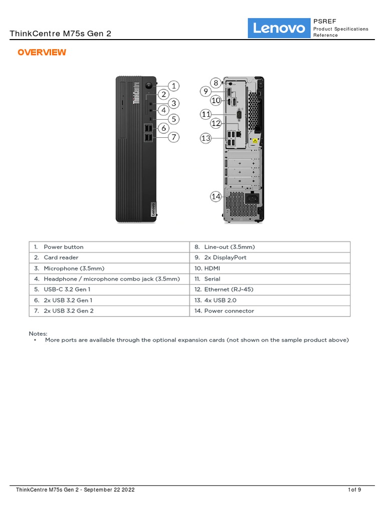 ThinkCentre M75s Gen 2 Spec PDF
