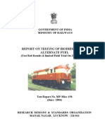 Report On Testing of Biodiesel As An Alternate Fuel: Government of India Ministry of Railways