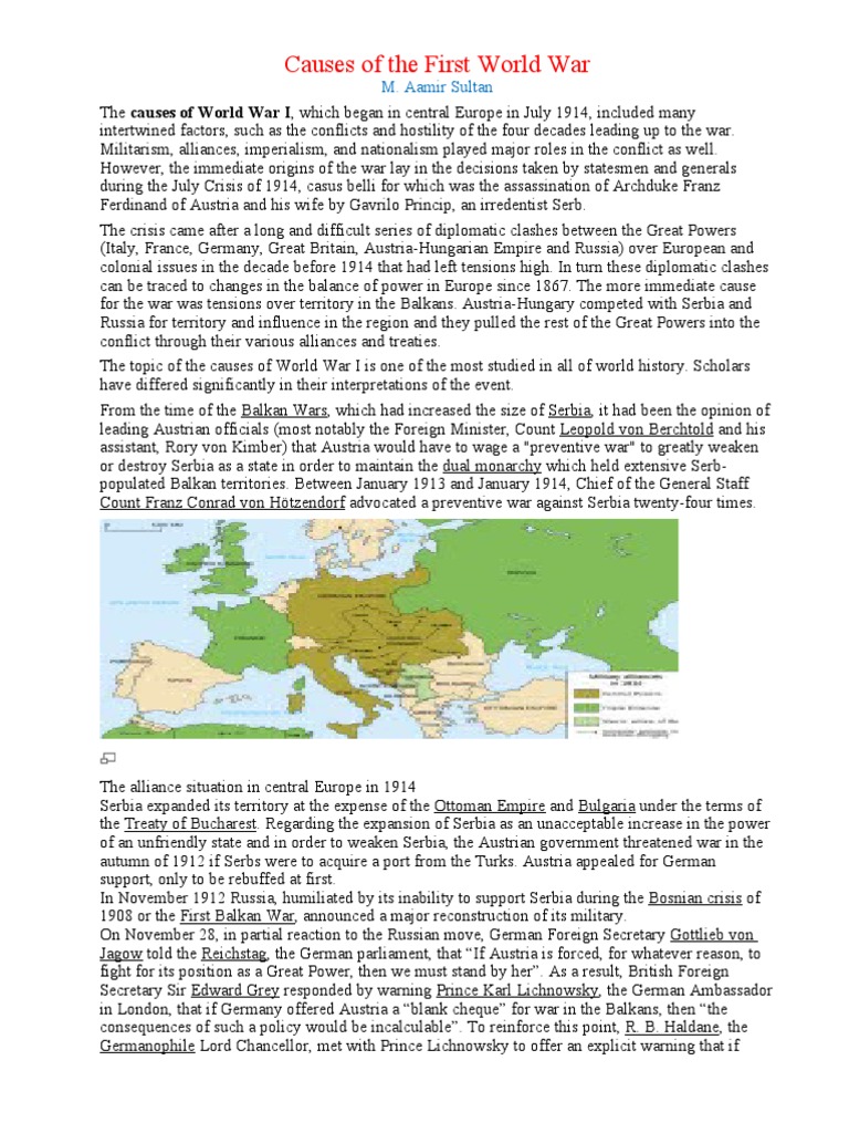 Causes of The First World War | PDF | International Relations | Global ...