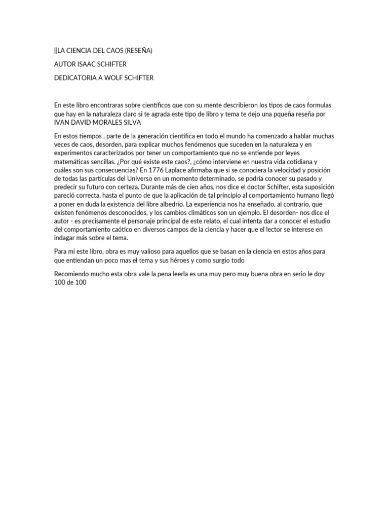 La Ciencia Del Caos PDF