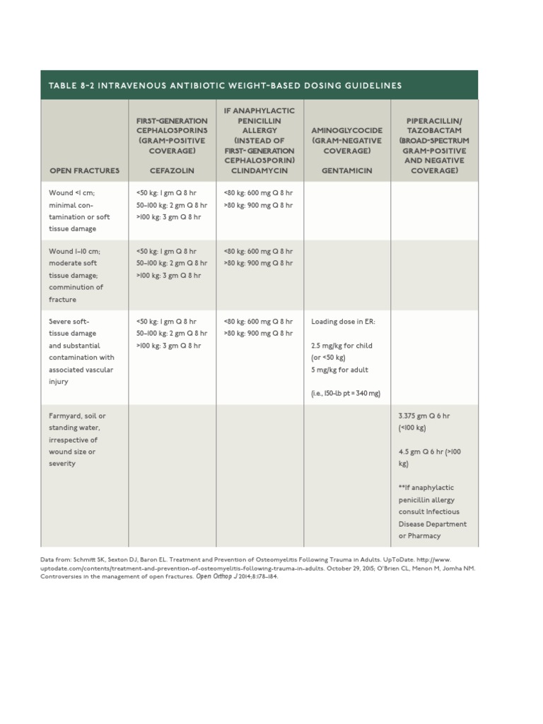 Intravenous Antibiotic Weight-Based Dosing Guidelines | PDF