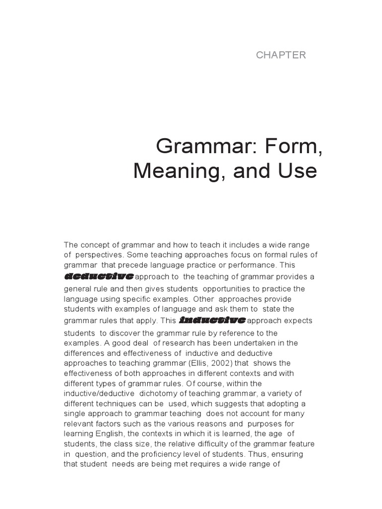Grammar: Form, Meaning, and Use | PDF | Career & Growth | Language Arts ...