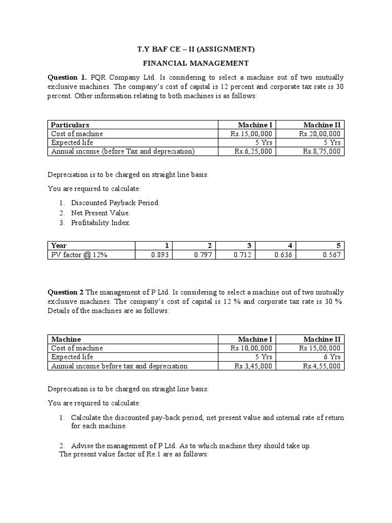 Financial Management Assignment Analysis | PDF