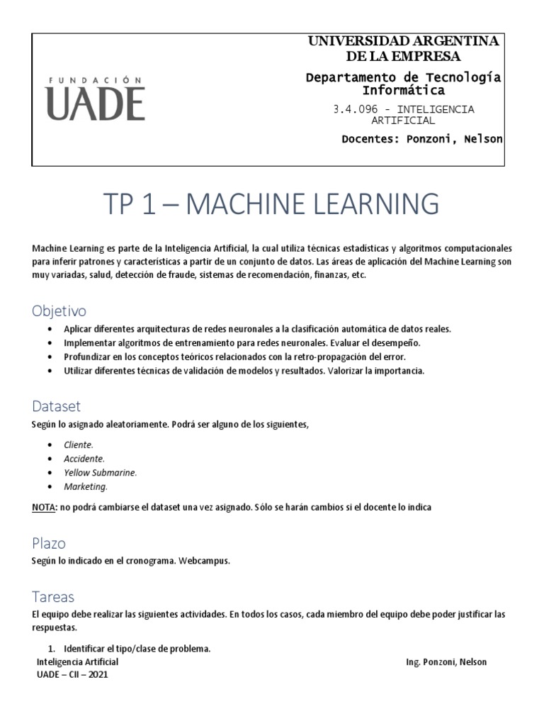 Machine Learning en Inteligencia Artificial | PDF | Aprendizaje ...