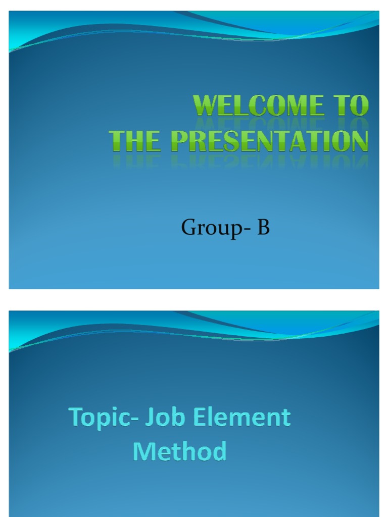 Job Element Method PDF Cognition Psychological Concepts