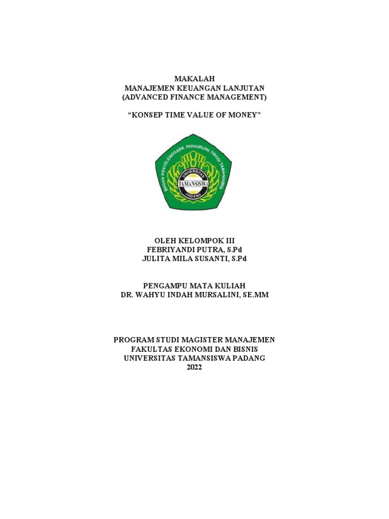 Makalah konsep time value of money pdf