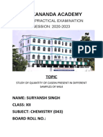 Study of Casein in Milk Samples