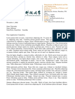 Sustech Recommendation Letter Template