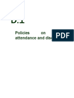 D.1 Policies on Class Attendance and Discipline