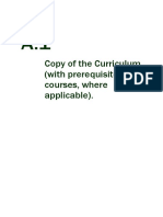A.1 Copy of the Curriculum (With Prerequisite Courses, Where Applicable)
