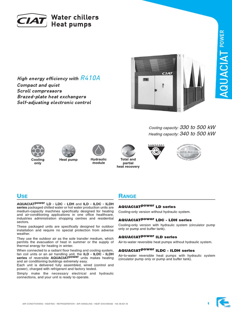 Aquaciat Power Water Chillers and Heat Pumps | PDF | Heat Pump | Heat ...