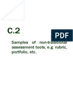C.2 Samples of non-traditional assessment tools, e.g. rubric, portfolio, etc