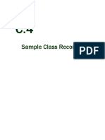C.4 Sample Class Record