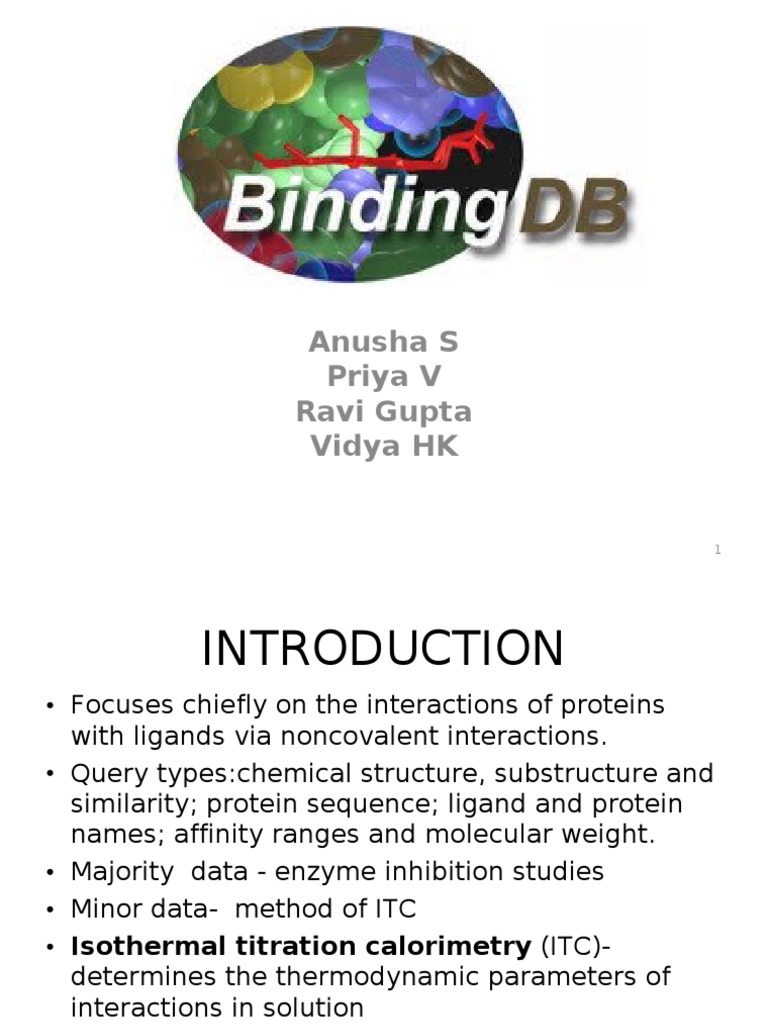 Protein-Ligand Interaction Database Overview | PDF