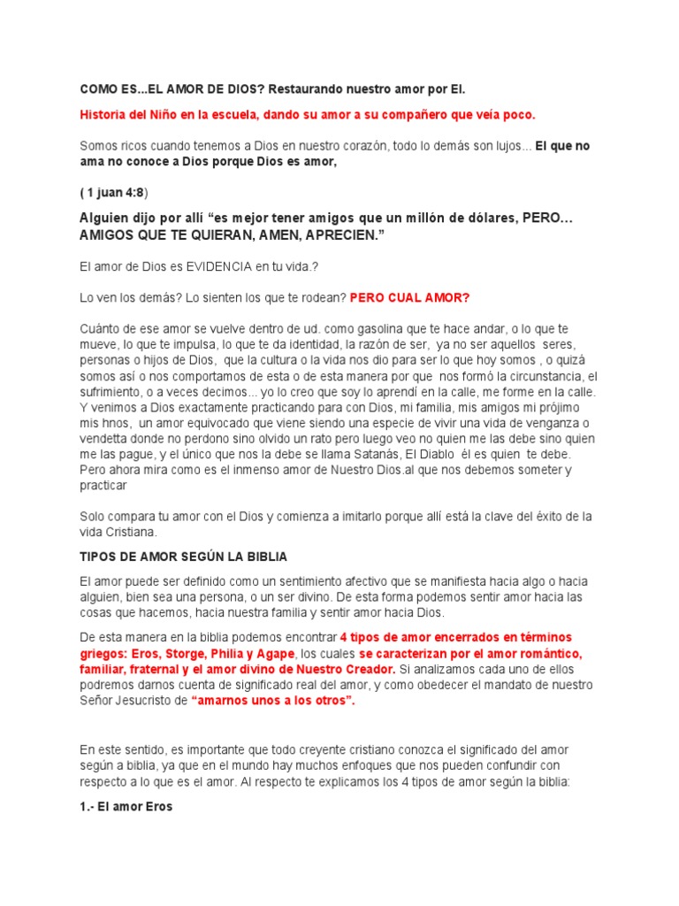 El Amor de Dios según la Biblia | PDF | Amor | Pecado