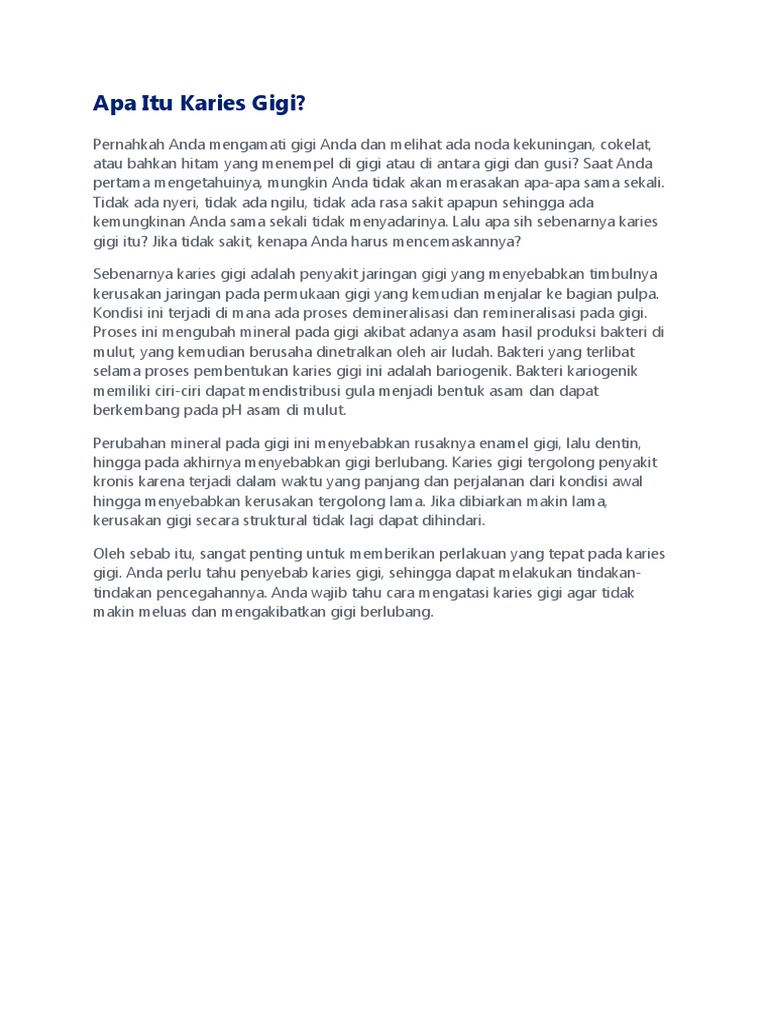Apa Itu Karies Gigi PDF