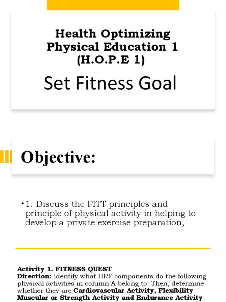 FItt Principle | PDF | Physical Fitness | Clinical Medicine