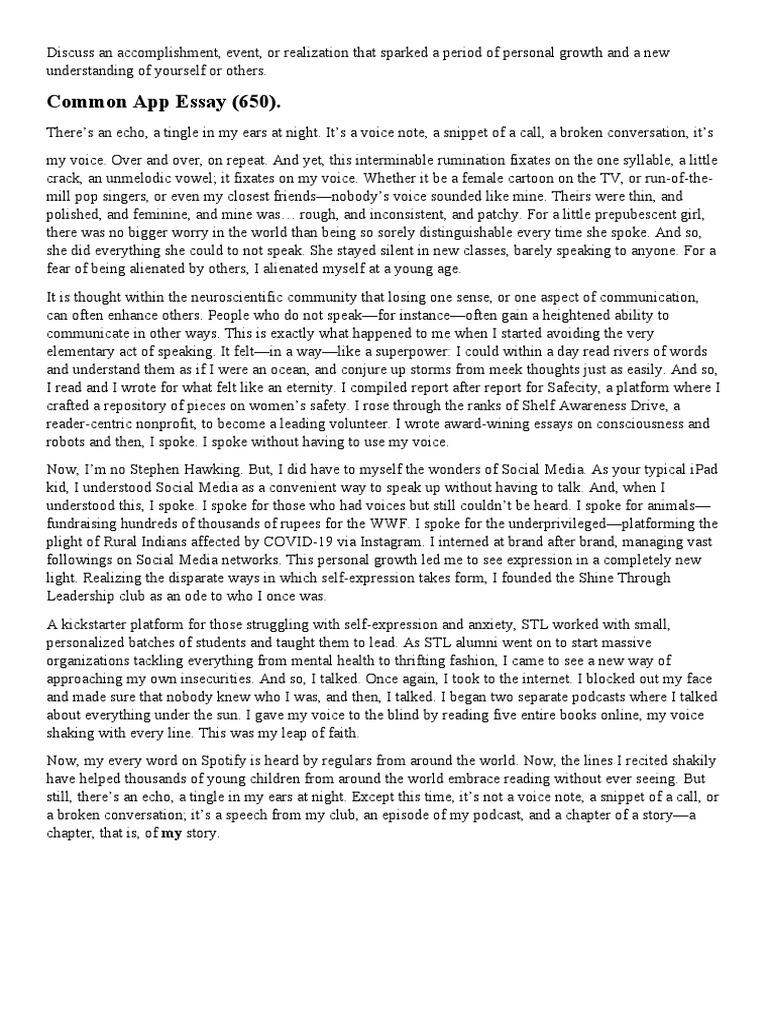 Common App Amara PDF