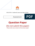 Do Not Submit Question Paper CHCADV001 Assessment MC