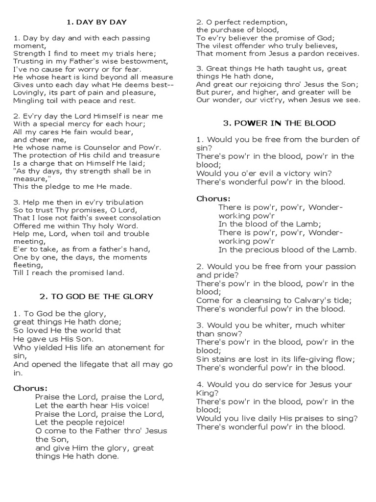 Baptist Hymnal Lyrics | PDF
