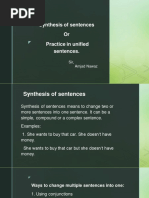 Synthesis of Sentences or Practice in Unified Sentences.: Sir, Amjad Nawaz