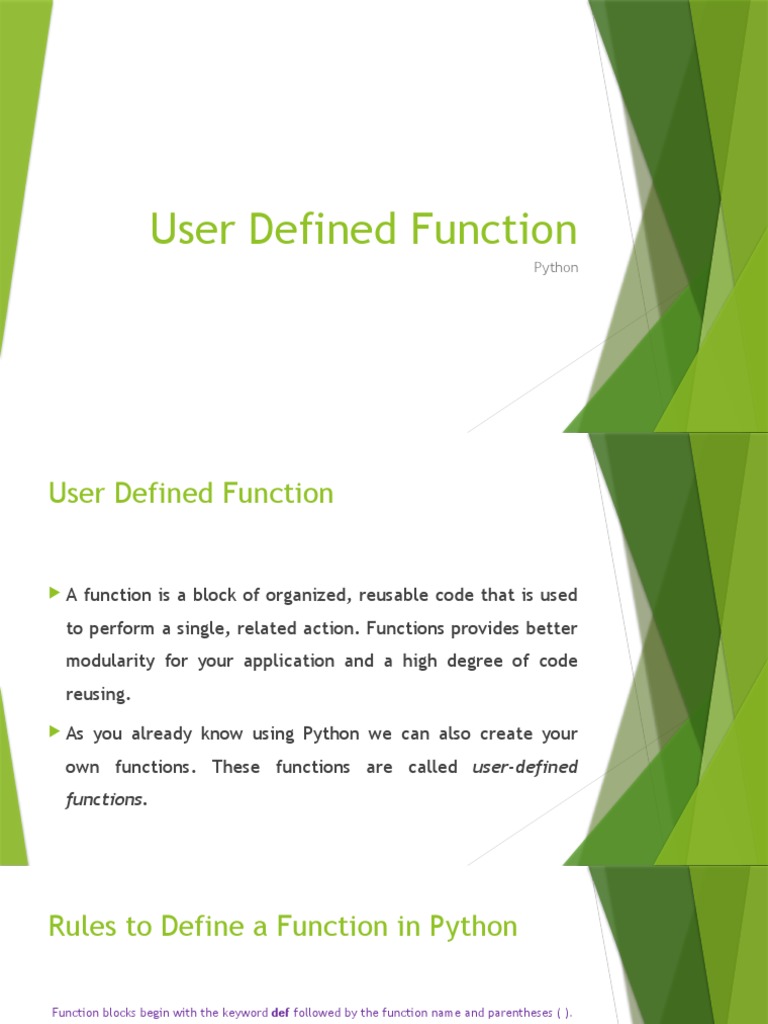 Python - 7 User Define Function | PDF