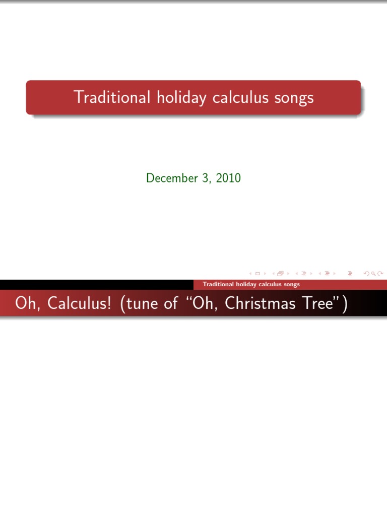 Calculus Christmas Carols 